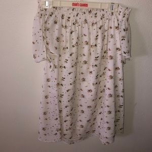 off the shoulder white dress